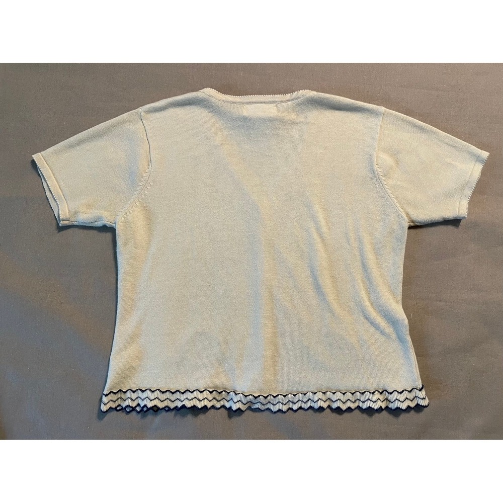 Vintage 90s R&K Originals Cardigan Sweater Size 8 Cream Embroidered Grandmacore - Picture 8 of 9